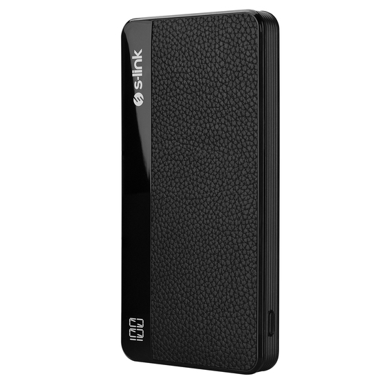 S-link IP-G59L 10000mAh 2*Usb Port+Micro+Type C 2 in 1 Kablolu Siyah LCD Göstergeli Taşınabilir Pil