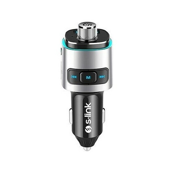 S-link SL-BT225 Rainbow Bluetooth V5 Çift Usb QC3.-03.6V-12V/3A Fm Transmitter