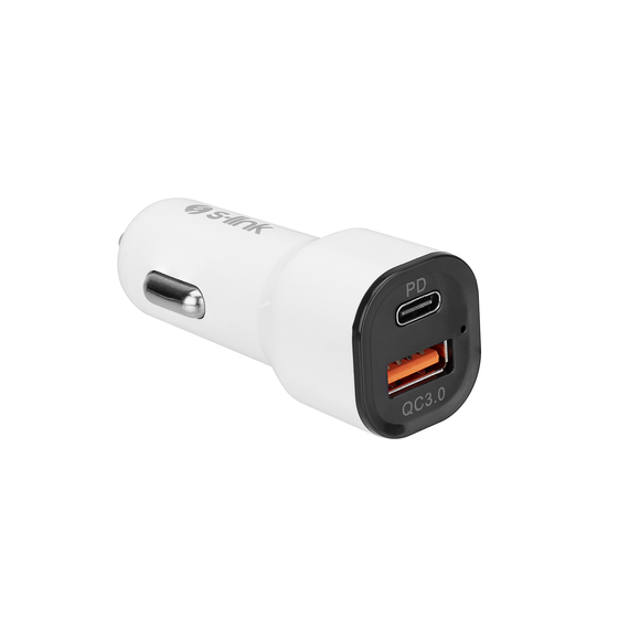 S-link SL-EC35PD 36W PD 3.0 Lightning PD Kablo 3.4A Hızlı Şarj PD 18W + USB QC3.0 Beyaz Araç Şarj Ci