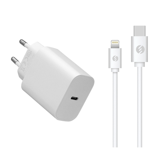 S-link SL-EC62PD 20W PD3.0/Quick Charge QC4.0 PD lightning Kablolu Hızlı Ev Şarj Adaptörü