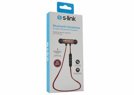 S-LINK SW-BT14 MOBIL TELEFON UYUMLU MIKNATISLI SIYAH/KIRMIZI BLUETOOTH KULAKLIK