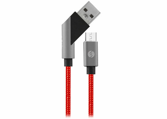 S-LINK SWAPP SW-C570 1M 3A MICRO USB CAPRAZ UCLU KIRMIZI/GRI SARJ KABLOSU