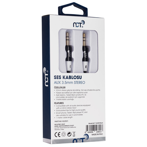 NCT PLUS+ NCT-N40W 1m 3.5mm Stereo Ses Kablosu