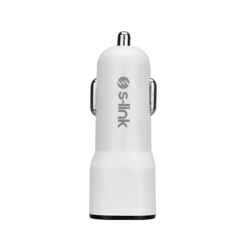 S-link SL-EC30L iPhone Lightning Kablolu 3.4A 2 USB Beyaz Araç Şarj Cihazı