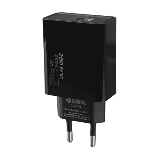 S-link SL-EC66 25W PD3.0 Super fast Charge QC4.0 Type USB-C Hızlı Ev Şarj Adaptörü