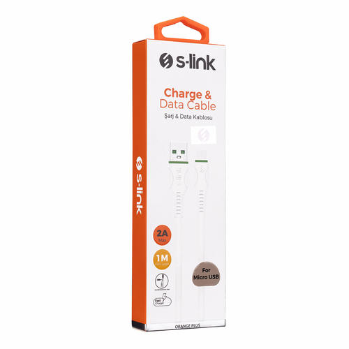 S-LINK SL-X201 2A USB TO MICRO USB GUVENLI HIZLI DATA + SARJ KABLOSU