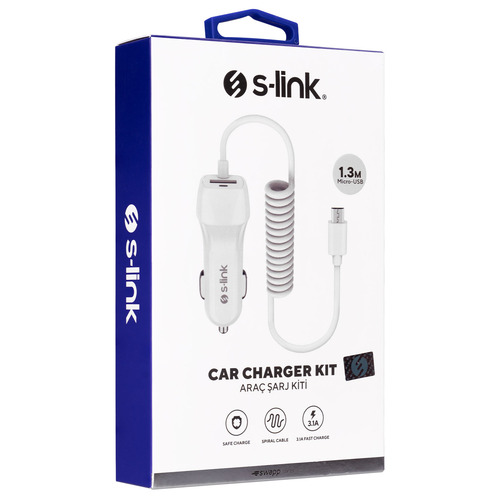 S-LINK SWAPP SW-C535 1 USB + 3.1A MICRO KABLOLU ARAC SARJ CIHAZI