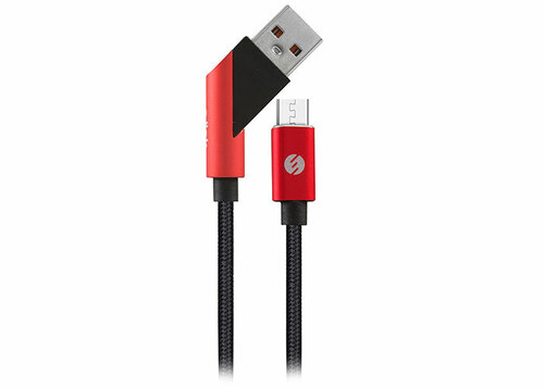 S-LINK SWAPP SW-C570 1M 3A MICRO USB CAPRAZ UCLU SIYAH/KIRMIZI SARJ KABLOSU