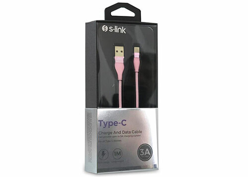 S-LINK SWAPP SW-C740 1M 3A TYPE-C ROSE GOLD SARJ KABLOSU