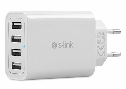 S-link Swapp SW-C8 5V 5.6A 4*USB Smart Port 2.4A Ev Şarj Adaptör