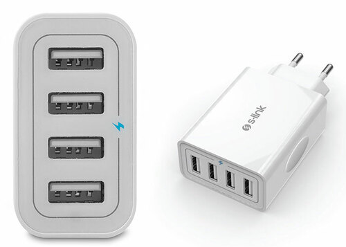 S-link Swapp SW-C8 5V 5.6A 4*USB Smart Port 2.4A Ev Şarj Adaptör